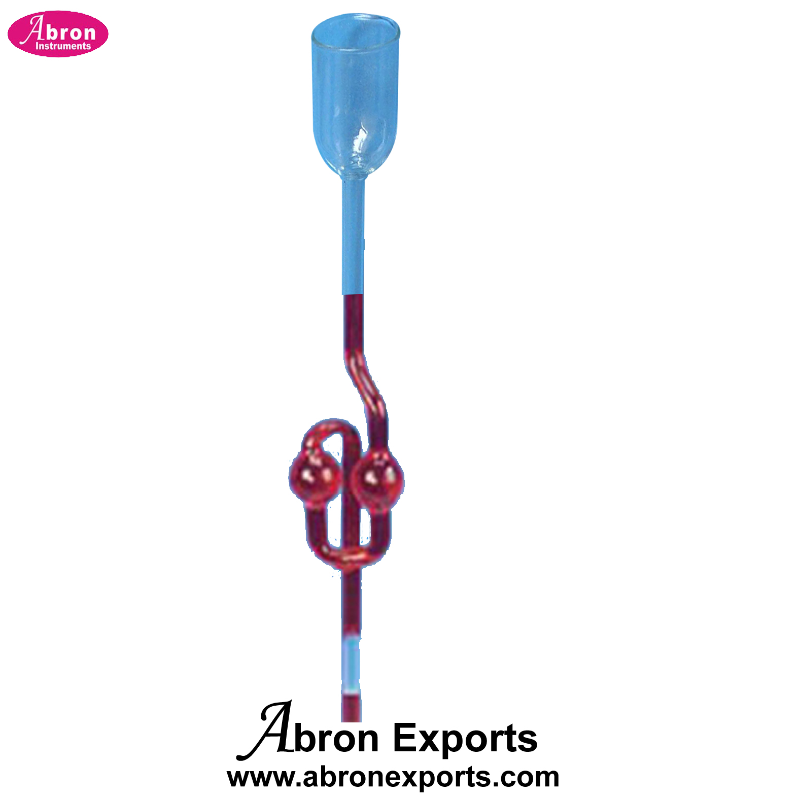 Glass Thistle Funnel with two bulbs cup shape top with stem borosilicate glass 100pc Abron AC-463CB 